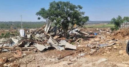 عرب الهيب : هدم معرشات وسقيفات زراعية